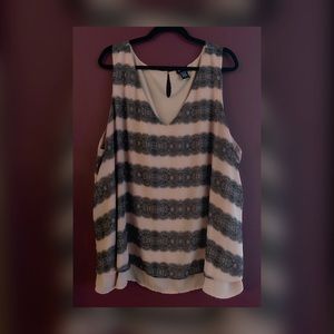 Blush & Black Striped Blouse